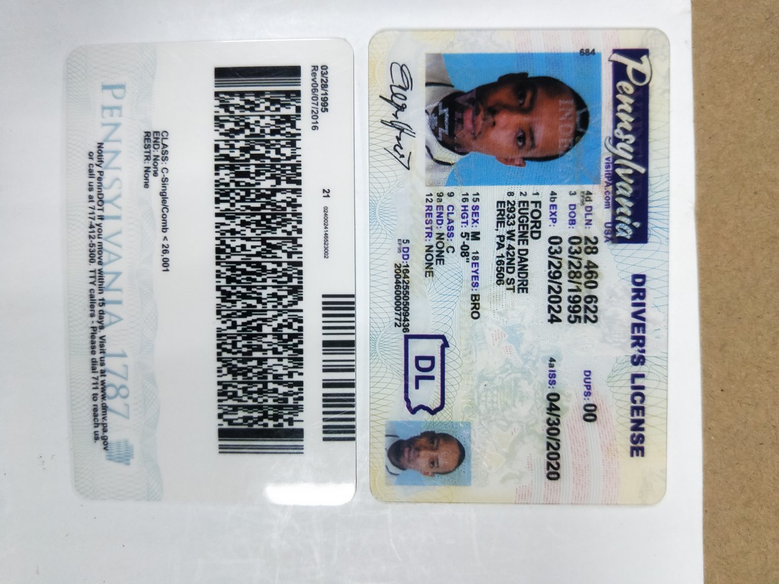 identification needed for duplicate pa drivers license