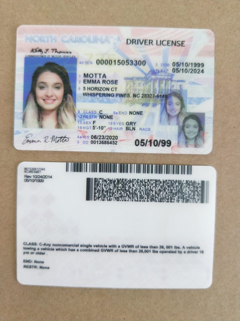 north carolina drivers license barcode