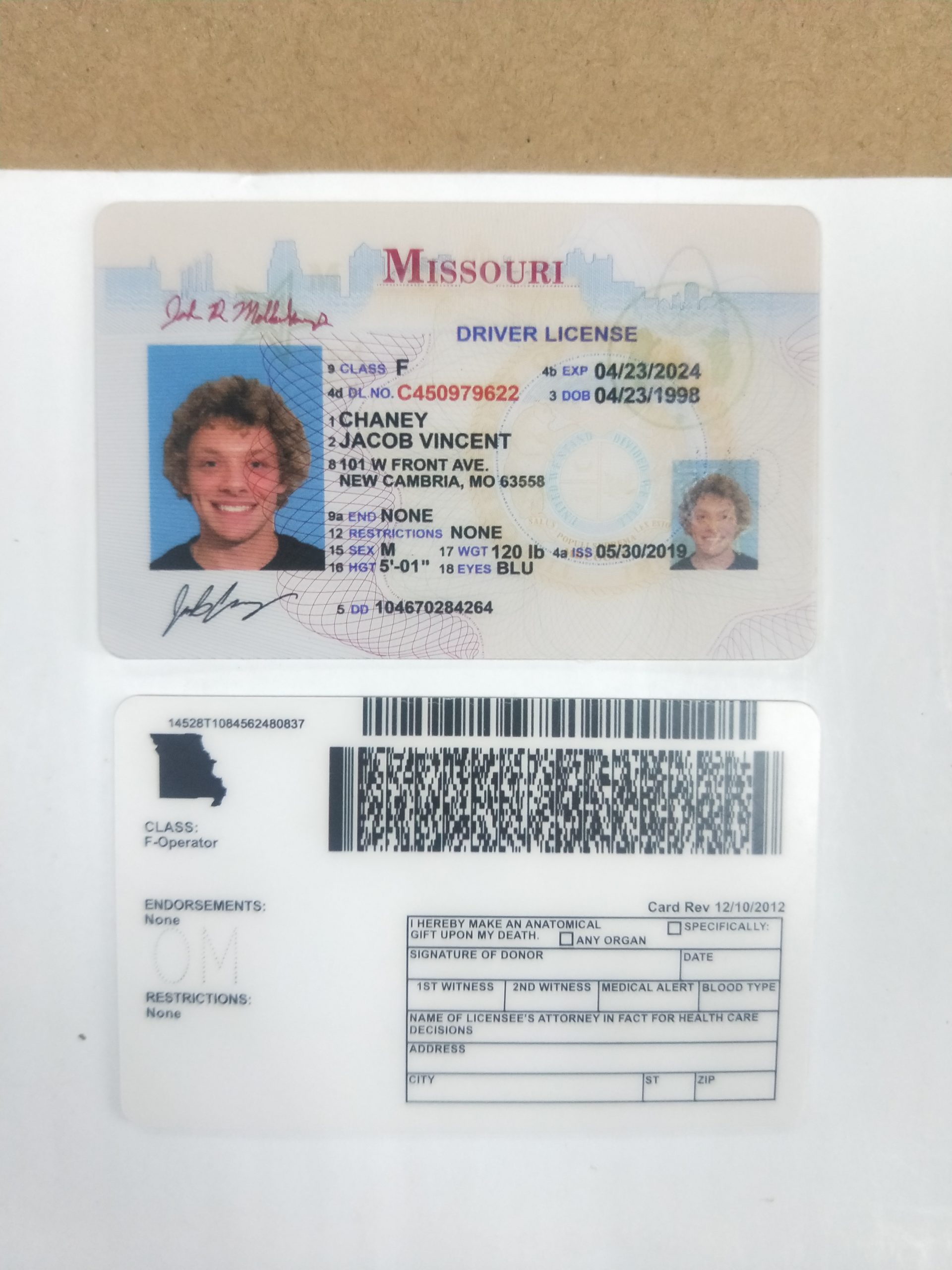 old missouri drivers license issue date