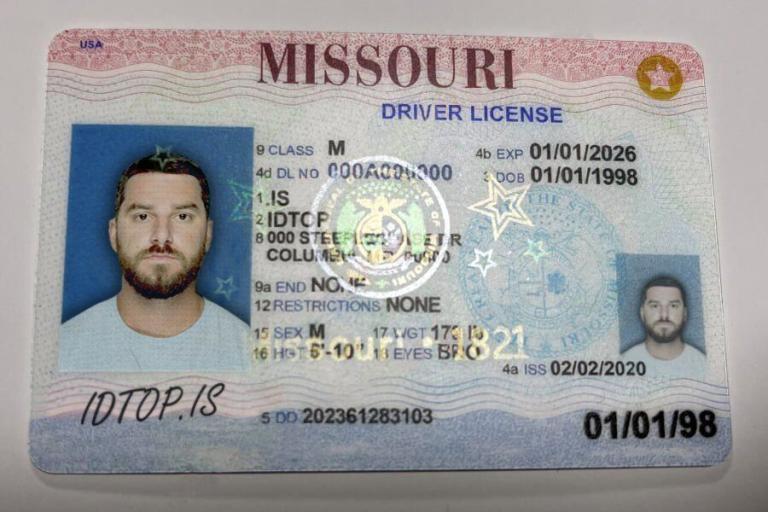 fake missouri temporary drivers license template