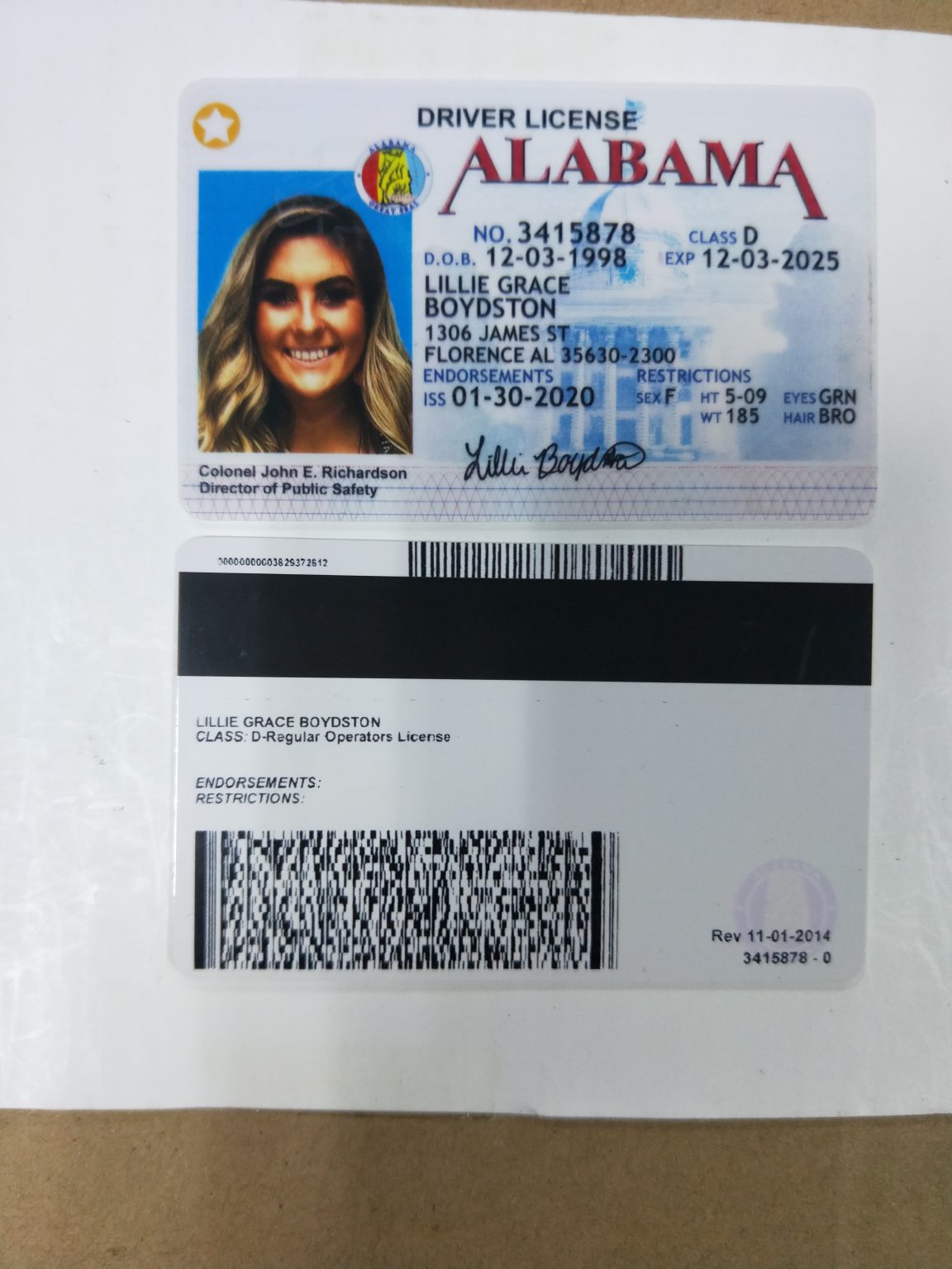 fake alabama drivers license template fake alabama drivers license template