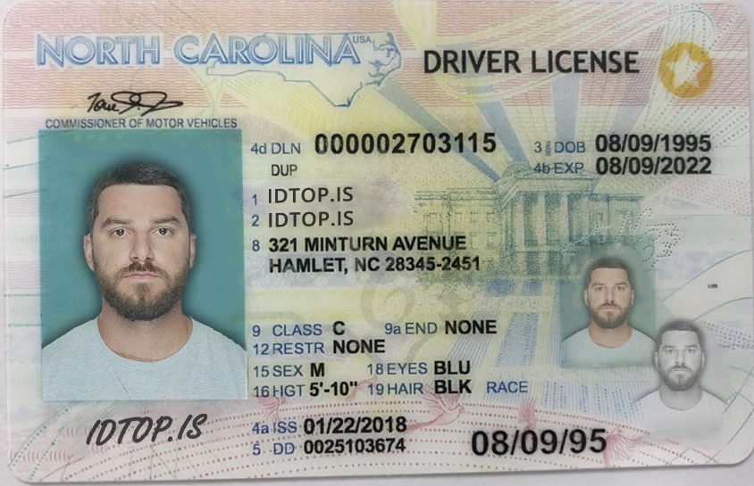 north carolina drivers license template photoshop