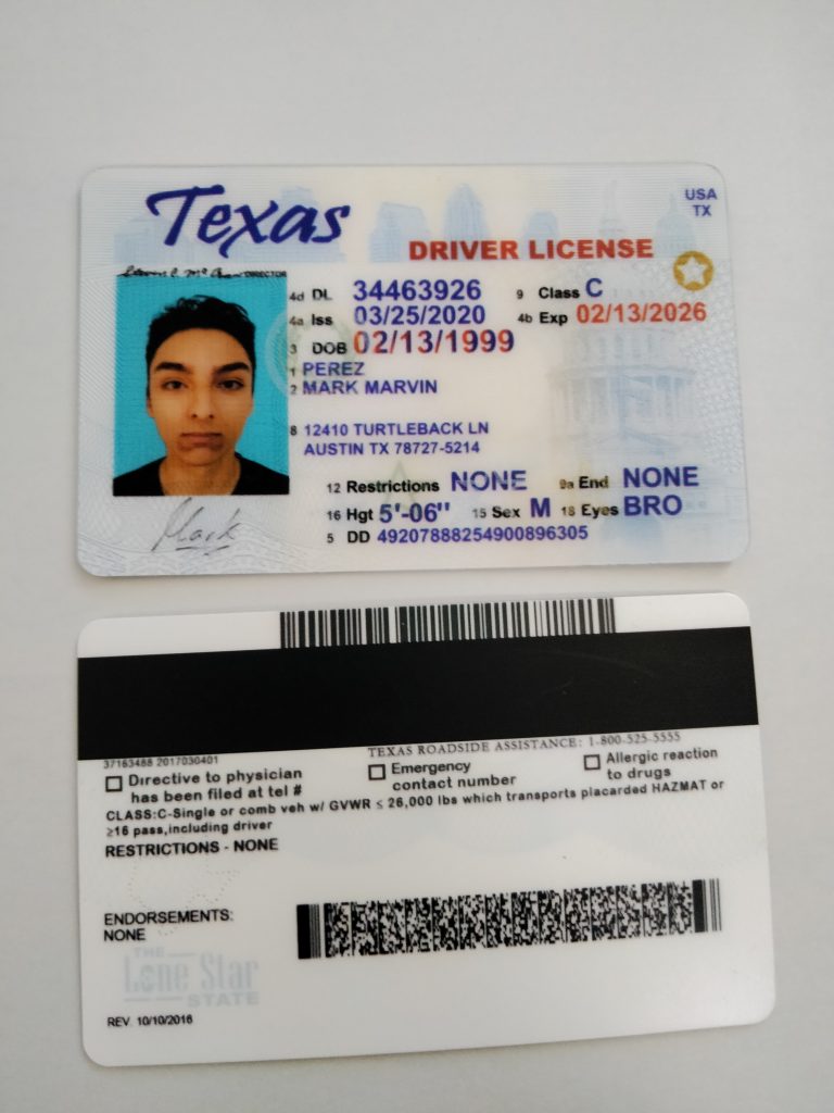 new texas drivers license barcode